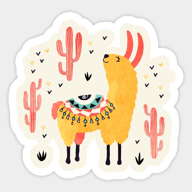 Llama Sticker by Lidiebug